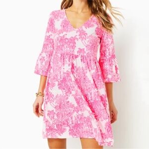 NWT Lilly Pulitzer Jennie V-Neck Dress Resort Wear Easter